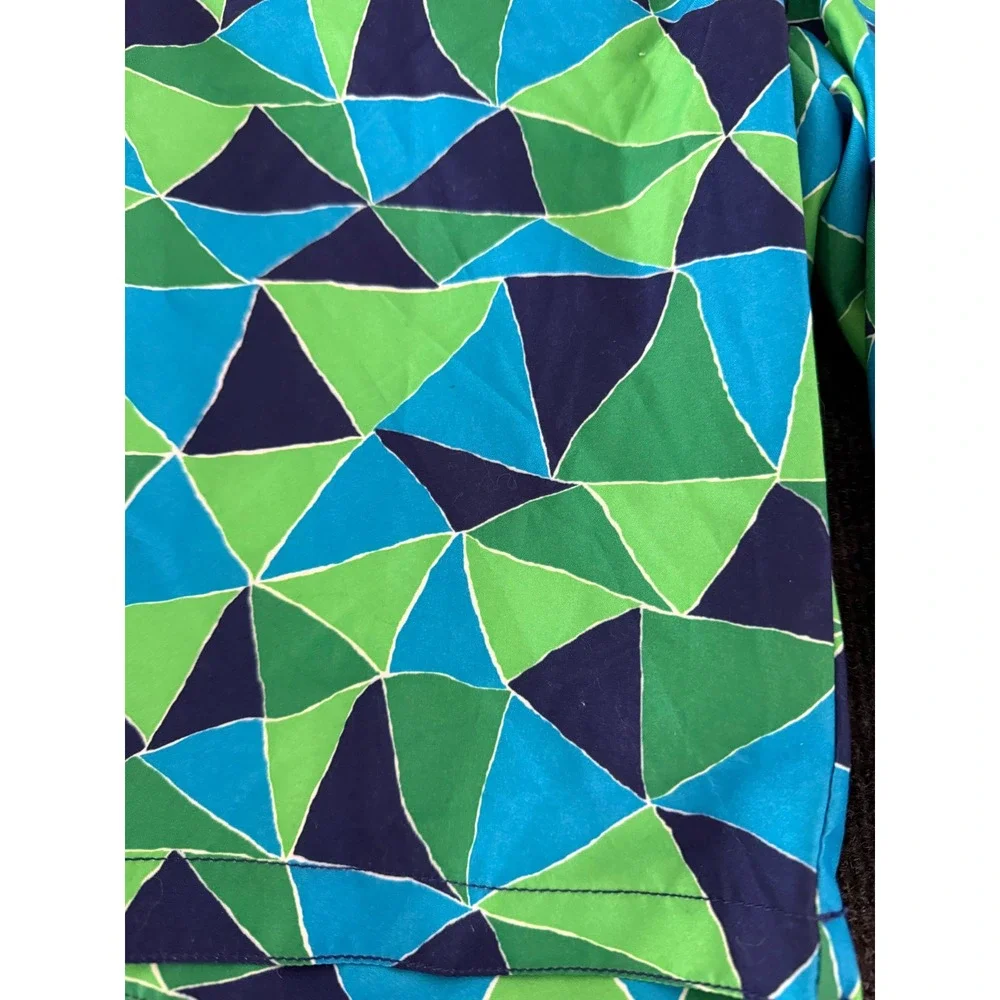 Gymboree Boys Blue‎ Green Geometric Triangle Swim Trunks Mesh Lining Size 10 NWT